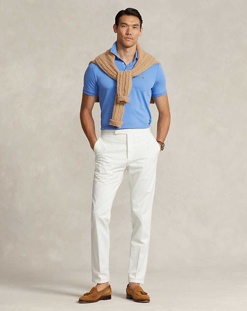 Camisa Polo Ralph Lauren Custom Slim Fit Soft Cotton Hombre Azules | HLEAYIX-30 - vista 3