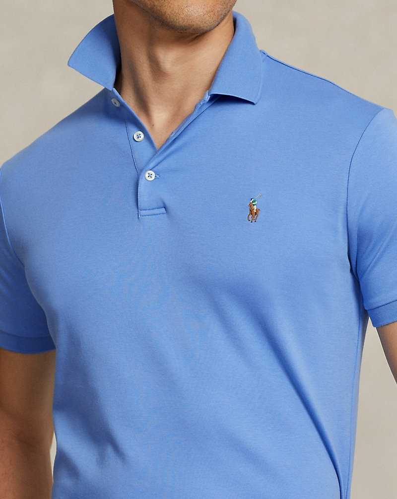 Camisa Polo Ralph Lauren Custom Slim Fit Soft Cotton Hombre Azules | HLEAYIX-30 - vista 5