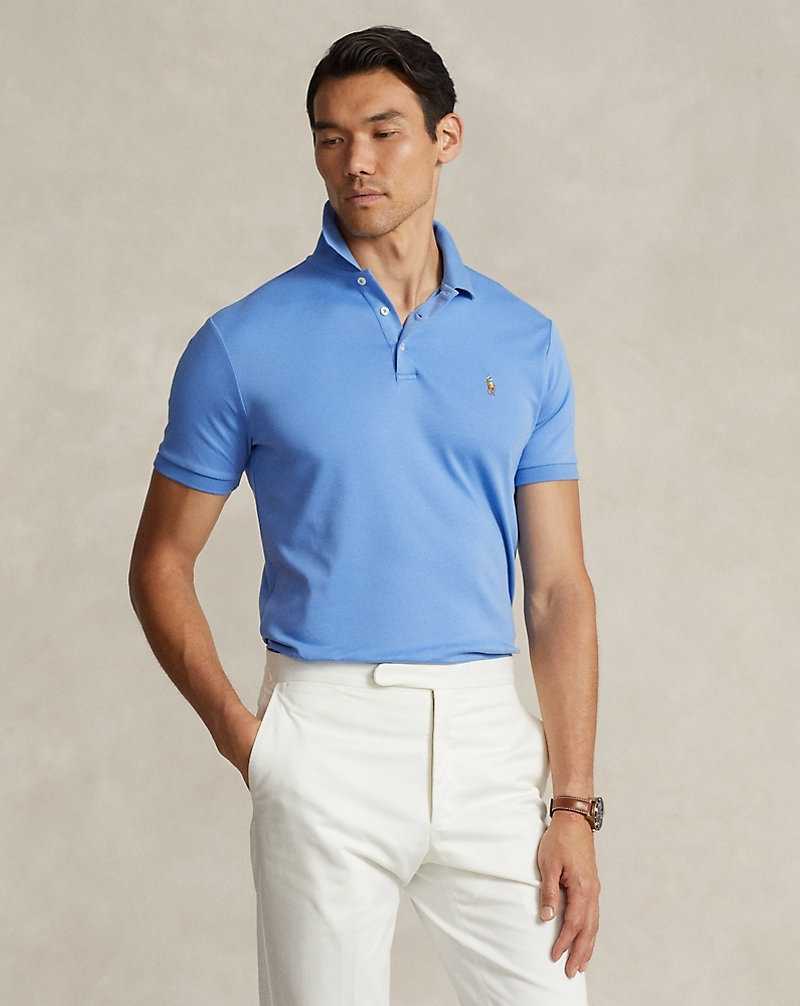 Camisa Polo Ralph Lauren Custom Slim Fit Soft Cotton Hombre Azules | HLEAYIX-30 - vista 1