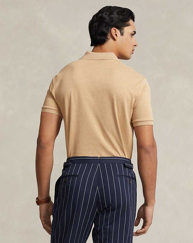 Camisa Polo Ralph Lauren Custom Slim Fit Soft Cotton Hombre Classic Camel Heather | CZRFHYV-20 - vista 4