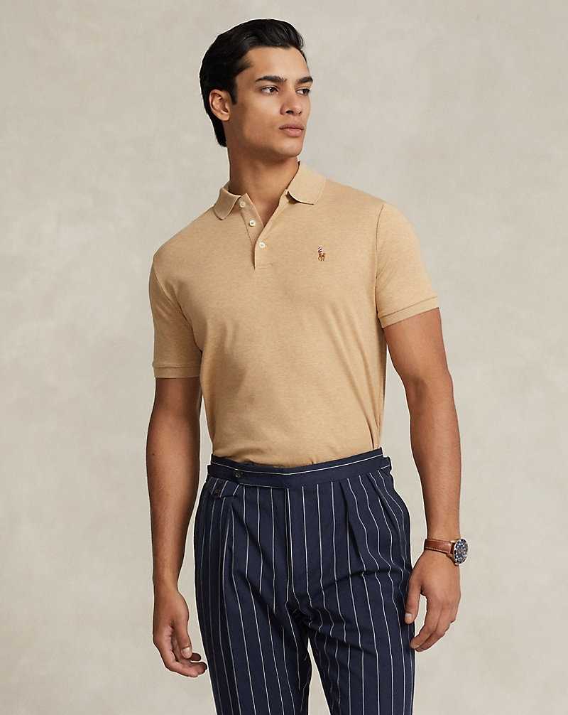 Camisa Polo Ralph Lauren Custom Slim Fit Soft Cotton Hombre Classic Camel Heather | CZRFHYV-20 - vista 1