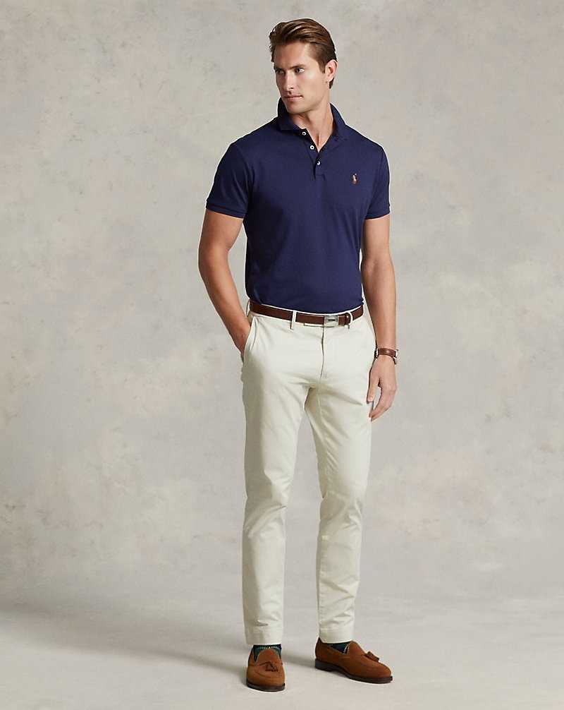 Camisa Polo Ralph Lauren Custom Slim Fit Soft Cotton Hombre Azul Marino | FXSEDNB-10 - vista 3