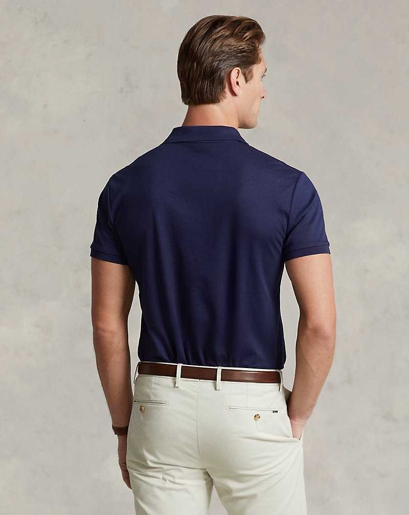 Camisa Polo Ralph Lauren Custom Slim Fit Soft Cotton Hombre Azul Marino | FXSEDNB-10 - vista 4