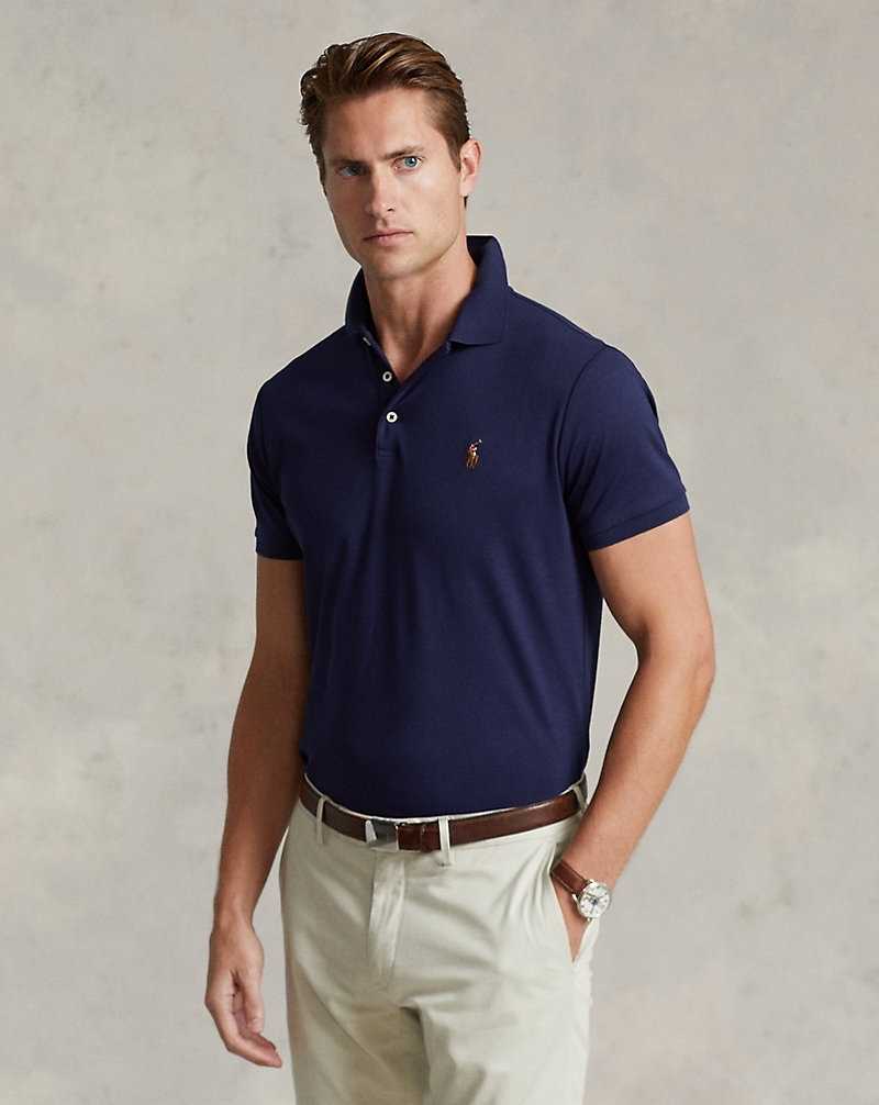 Camisa Polo Ralph Lauren Custom Slim Fit Soft Cotton Hombre Azul Marino | FXSEDNB-10 - vista 1
