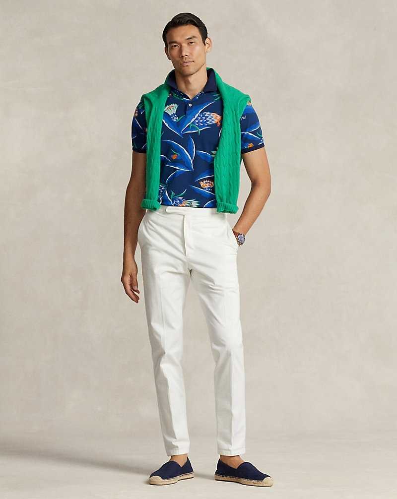 Camisa Polo Ralph Lauren Custom Slim Fit Floral Mesh Hombre Bonheur Floral/Newport Na | HDQENUF-14 - vista 3