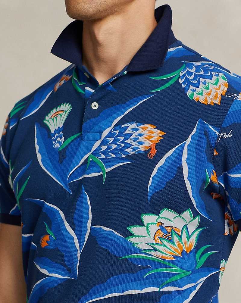 Camisa Polo Ralph Lauren Custom Slim Fit Floral Mesh Hombre Bonheur Floral/Newport Na | HDQENUF-14 - vista 5