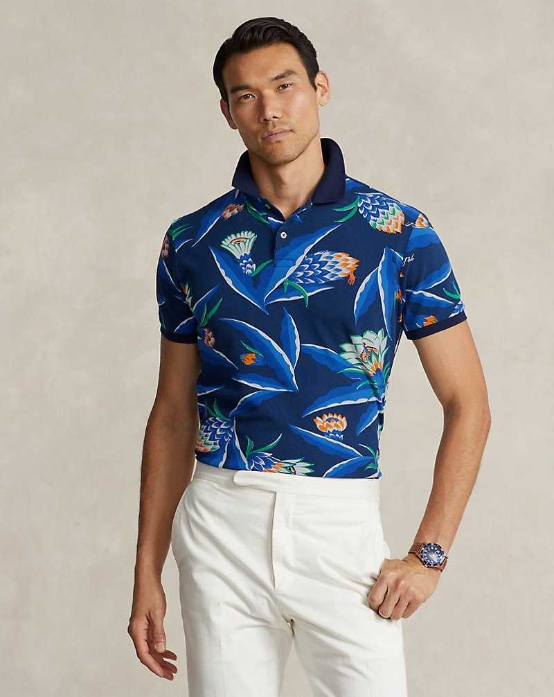 Camisa Polo Ralph Lauren Custom Slim Fit Floral Mesh Hombre Bonheur Floral/Newport Na | HDQENUF-14 - vista 1