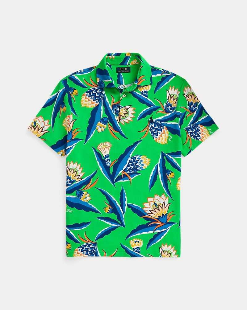 Camisa Polo Ralph Lauren Custom Slim Fit Floral Spa Terry Hombre Bonheur Floral/Green | UPXKFJE-91 - vista 2