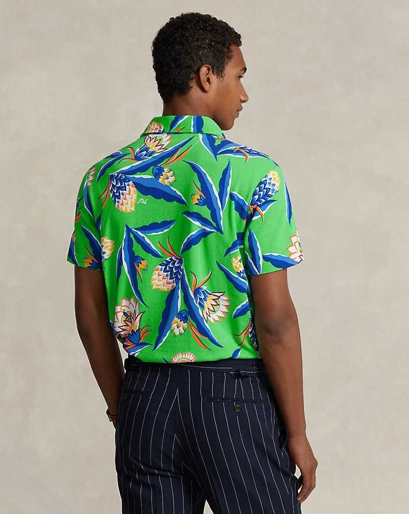 Camisa Polo Ralph Lauren Custom Slim Fit Floral Spa Terry Hombre Bonheur Floral/Green | UPXKFJE-91 - vista 4