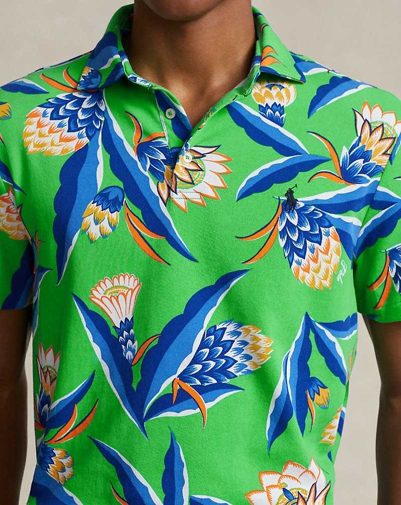 Camisa Polo Ralph Lauren Custom Slim Fit Floral Spa Terry Hombre Bonheur Floral/Green | UPXKFJE-91 - vista 5