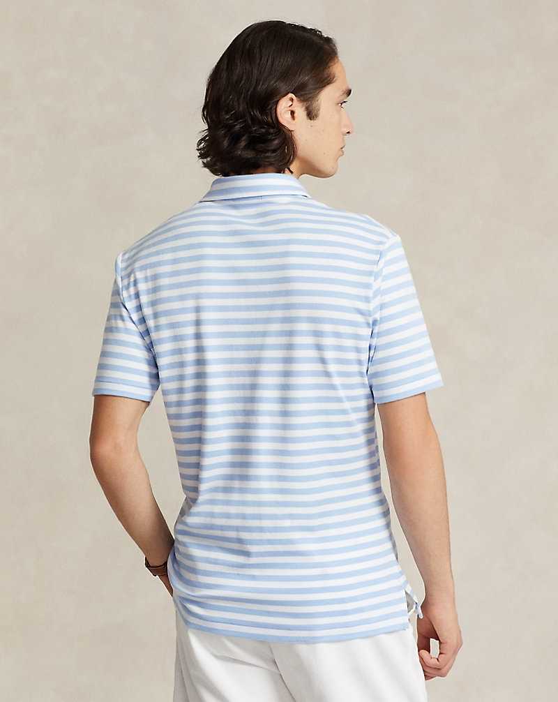 Camisa Polo Ralph Lauren Custom Slim Fit Soft Cotton Hombre Austin Blue/White | HTOYRQL-21 - vista 4