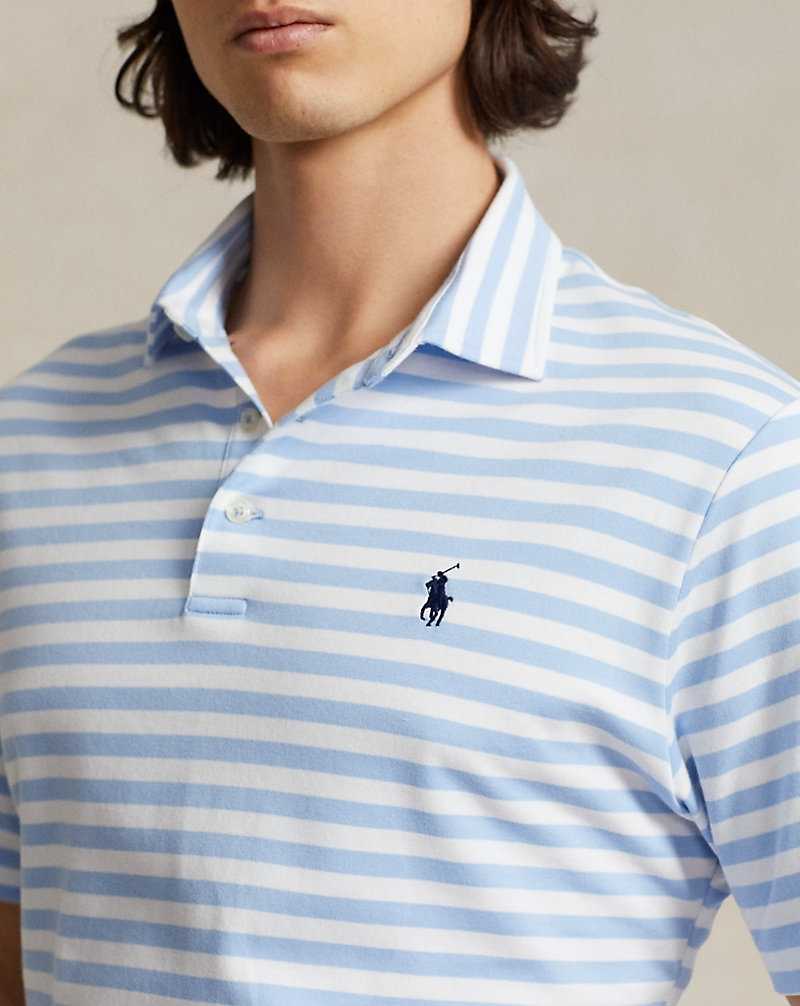 Camisa Polo Ralph Lauren Custom Slim Fit Soft Cotton Hombre Austin Blue/White | HTOYRQL-21 - vista 5