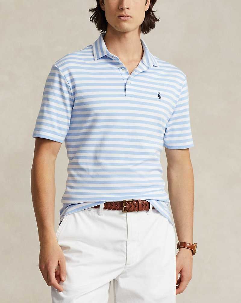 Camisa Polo Ralph Lauren Custom Slim Fit Soft Cotton Hombre Austin Blue/White | HTOYRQL-21 - vista 1