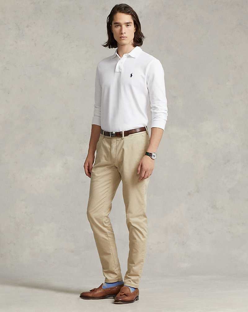 Camisa Polo Ralph Lauren Custom Slim Fit Mesh Hombre Azules | TJRMZNA-15 - vista 3
