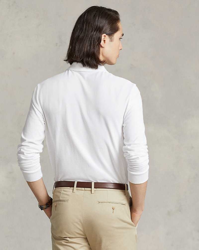 Camisa Polo Ralph Lauren Custom Slim Fit Mesh Hombre Azules | TJRMZNA-15 - vista 4