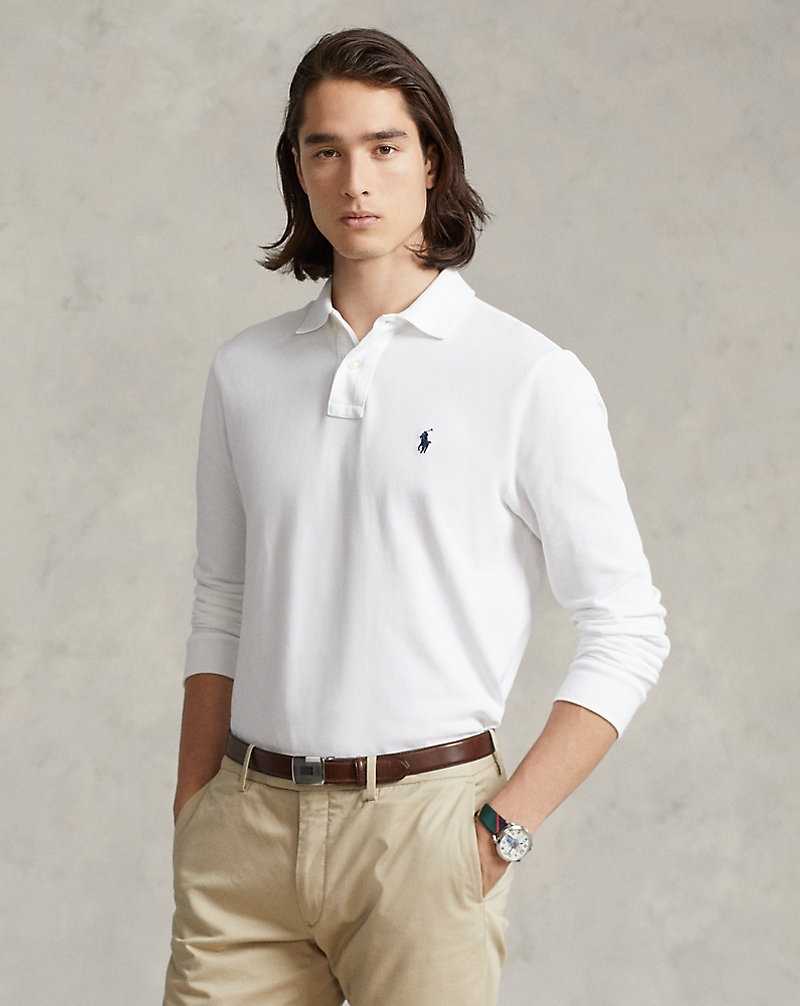 Camisa Polo Ralph Lauren Custom Slim Fit Mesh Hombre Azules | TJRMZNA-15 - vista 1