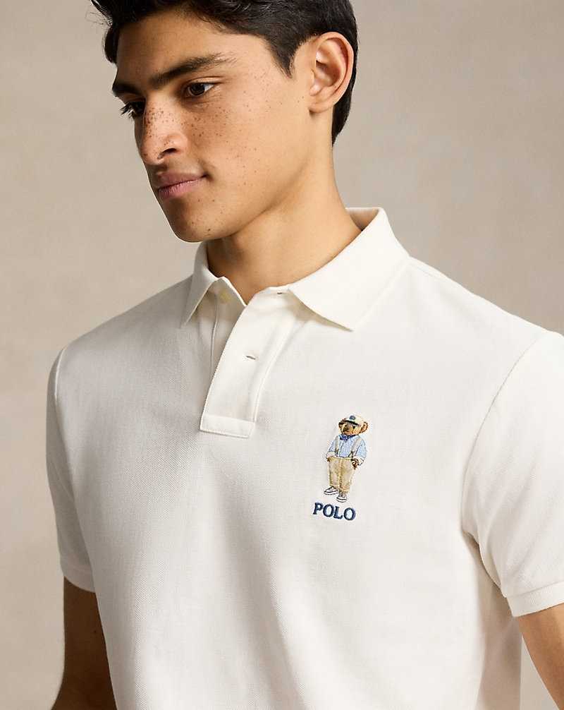 Camisa Polo Ralph Lauren Custom Slim Fit Bear Hombre Pf24 Deckwsh Wht Hmgwy Be | ZNGXJKV-60 - vista 5