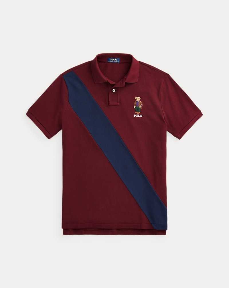 Camisa Polo Ralph Lauren Custom Slim Fit Bear Hombre Classic Wine/Navy | CFMOTRS-49 - vista 2
