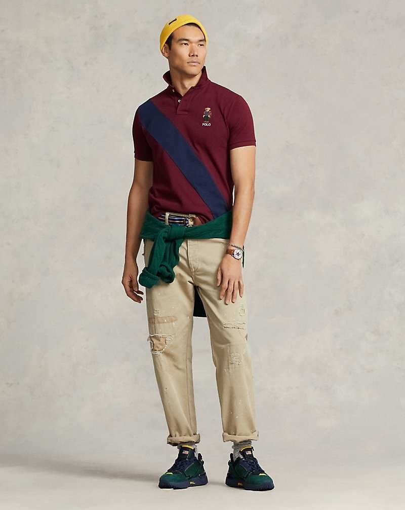 Camisa Polo Ralph Lauren Custom Slim Fit Bear Hombre Classic Wine/Navy | CFMOTRS-49 - vista 3
