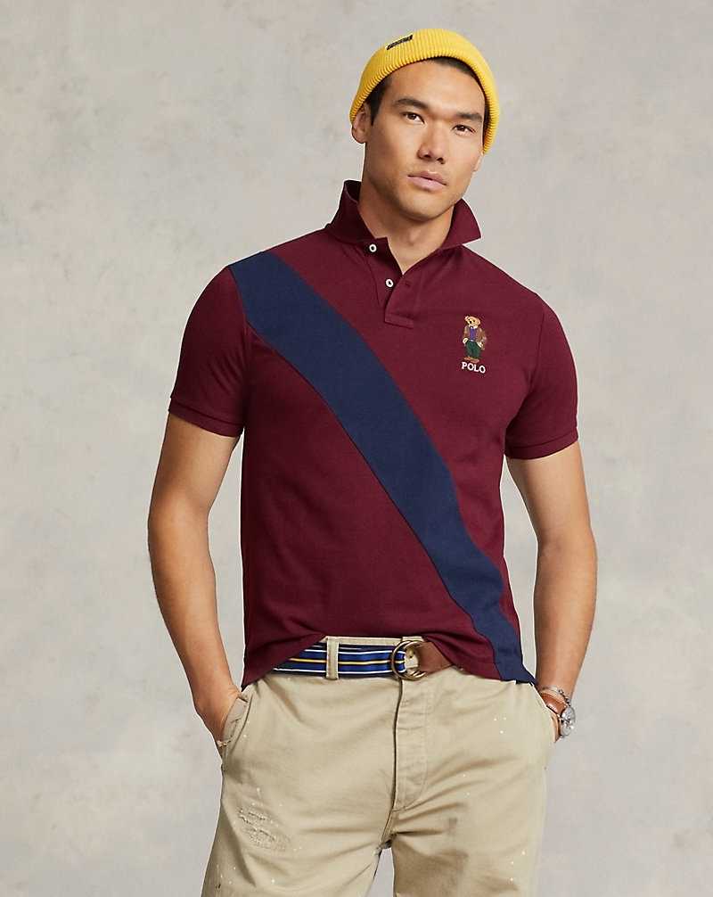 Camisa Polo Ralph Lauren Custom Slim Fit Bear Hombre Classic Wine/Navy | CFMOTRS-49 - vista 1