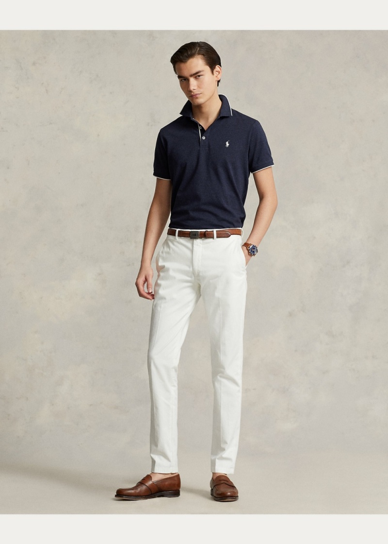 Camisa Polo Custom Slim Fit Textured Mesh Hombre Negros | QGMC52140 - vista 2