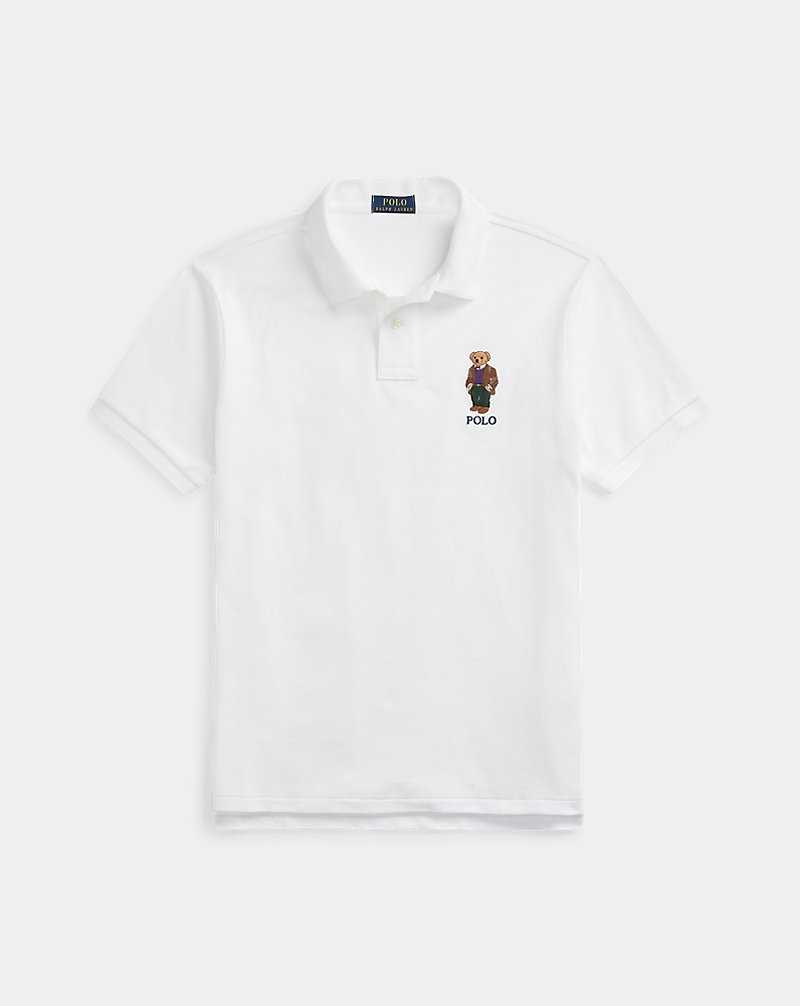 Camisa Polo Ralph Lauren Custom Slim Fit Bear Hombre Blancos | XDZIVKT-27 - vista 2