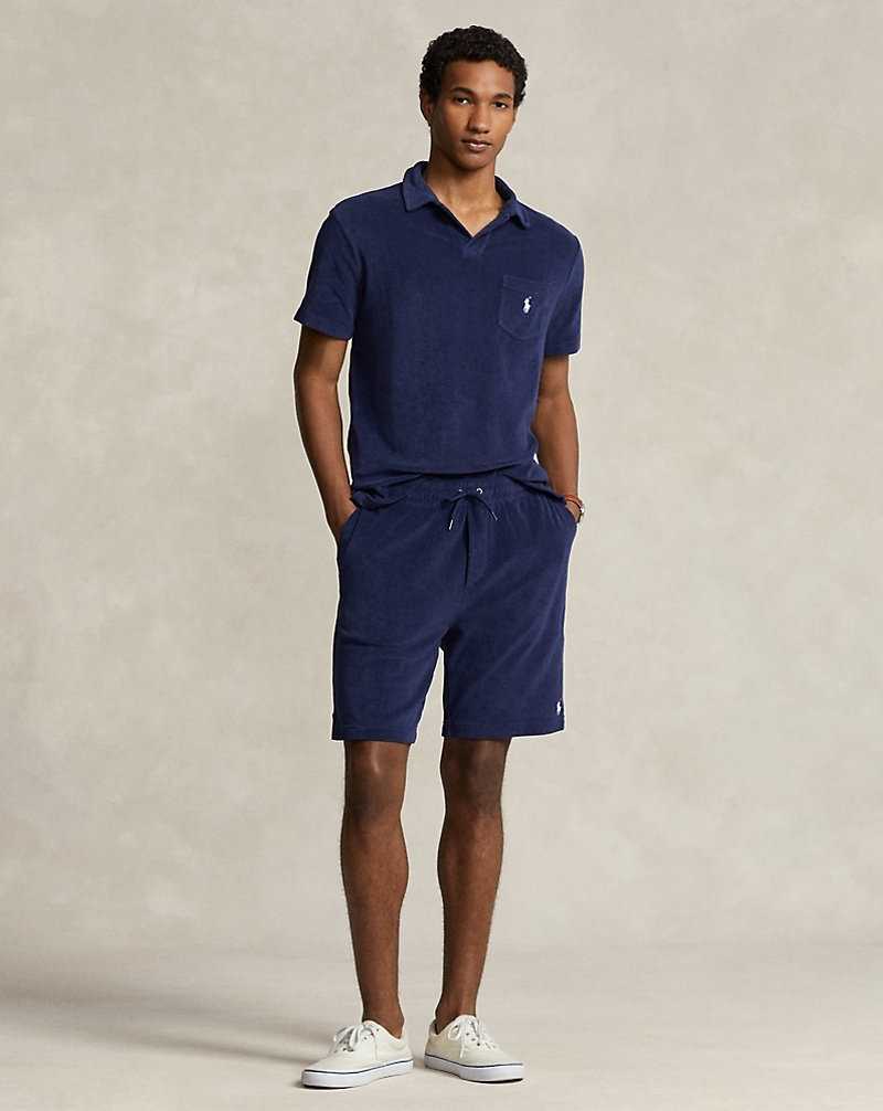 Camisa Polo Ralph Lauren Custom Slim Fit Terry Hombre Azul Marino | TYBSFCU-95 - vista 3