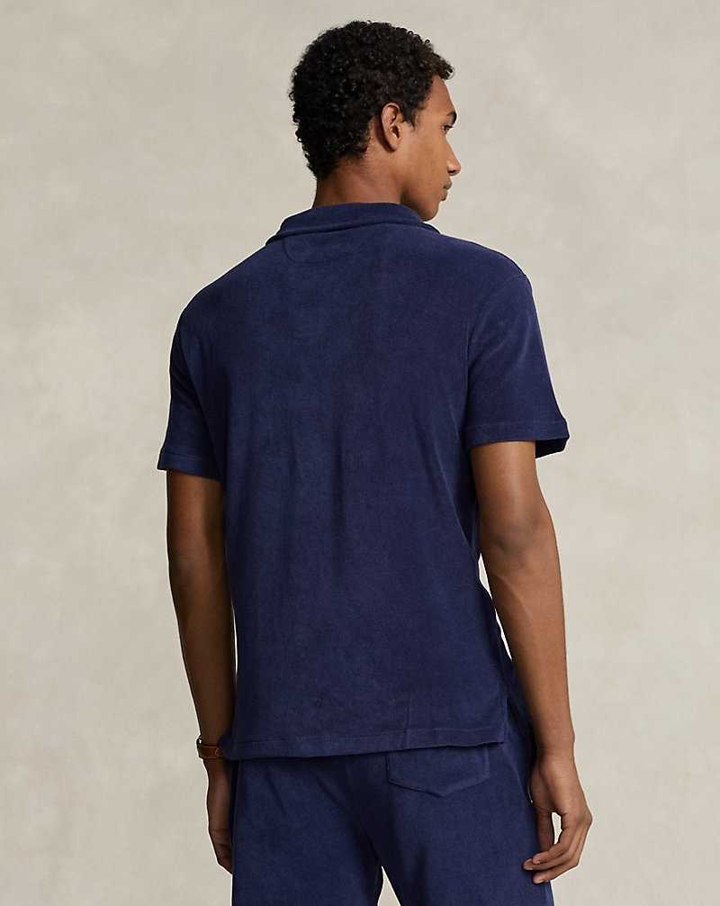 Camisa Polo Ralph Lauren Custom Slim Fit Terry Hombre Azul Marino | TYBSFCU-95 - vista 4