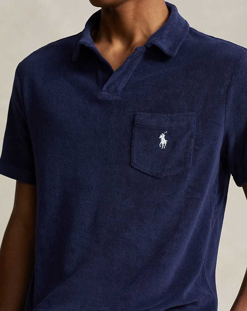Camisa Polo Ralph Lauren Custom Slim Fit Terry Hombre Azul Marino | TYBSFCU-95 - vista 5