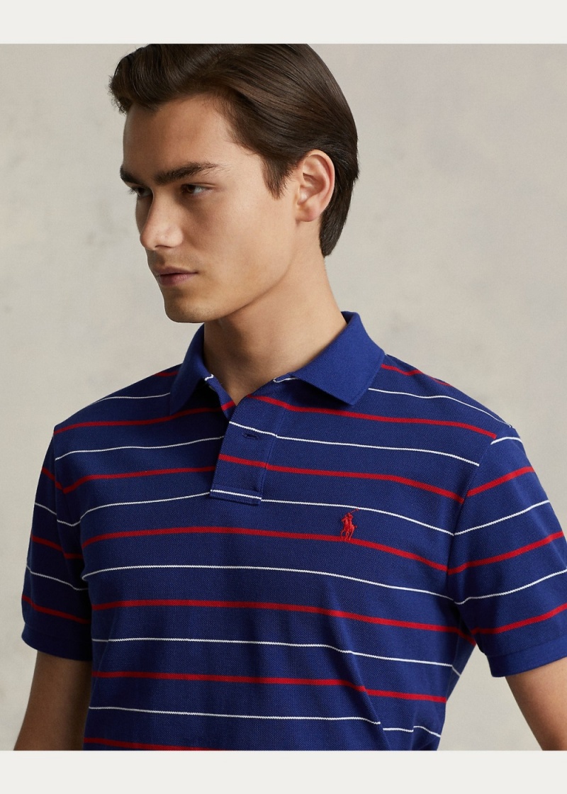 Camisa Polo Custom Slim Fit A Rayas Mesh Hombre Multicolor | GCSY84592 - vista 4