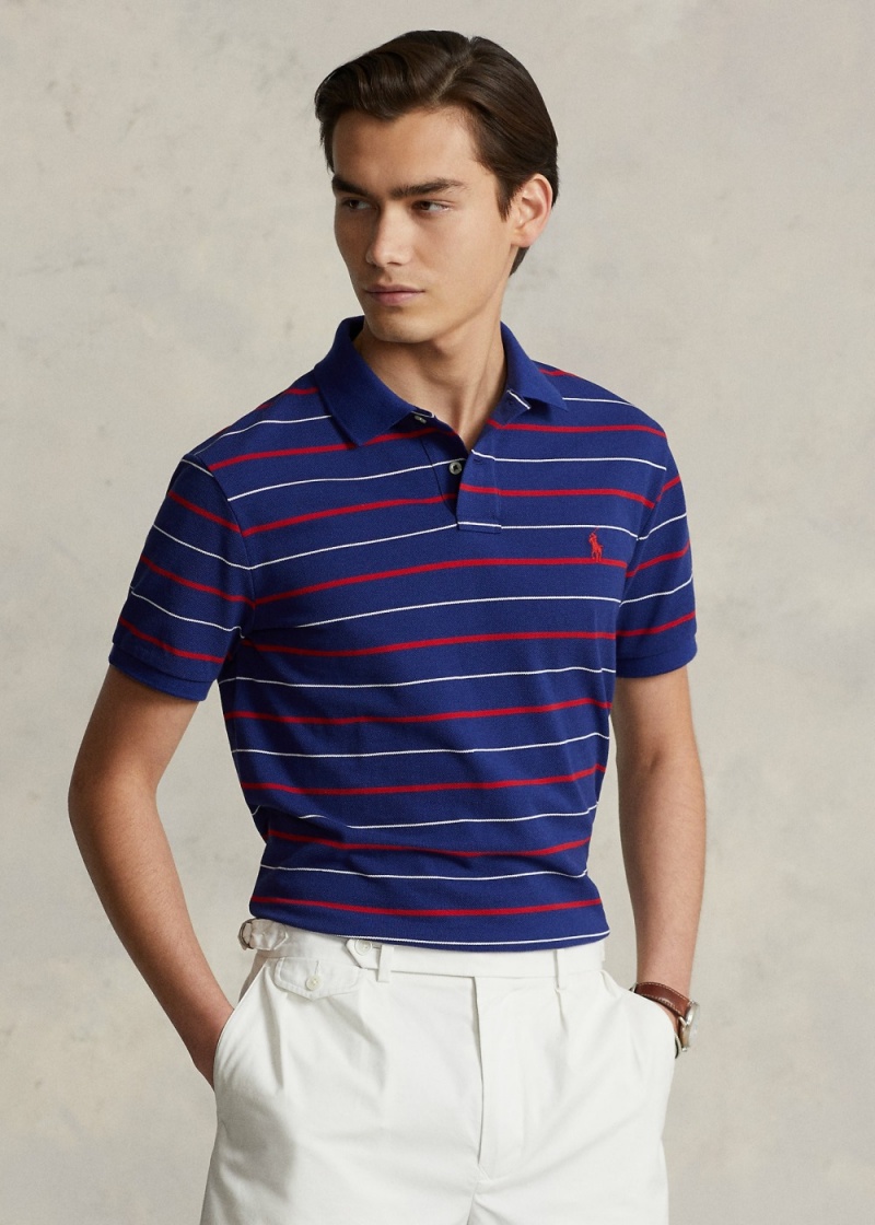 Camisa Polo Custom Slim Fit A Rayas Mesh Hombre Multicolor | GCSY84592 - vista 1
