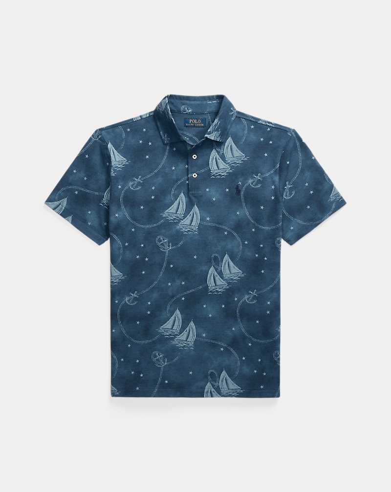 Camisa Polo Ralph Lauren Custom Slim Fit Printed Mesh Hombre Oceans Voyage/Light Chamb | MGYVZNS-86 - vista 2