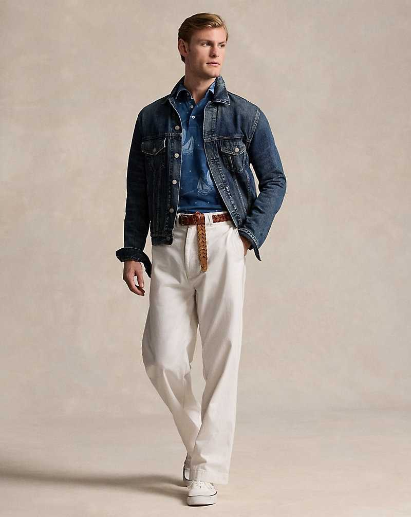Camisa Polo Ralph Lauren Custom Slim Fit Printed Mesh Hombre Oceans Voyage/Light Chamb | MGYVZNS-86 - vista 3