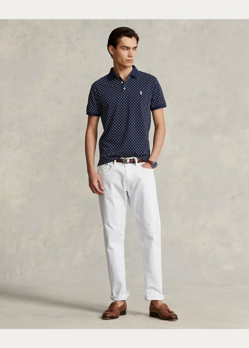 Camisa Polo Custom Slim Fit Stretch Mesh Hombre Azul Marino | GLIJ56947 - vista 3