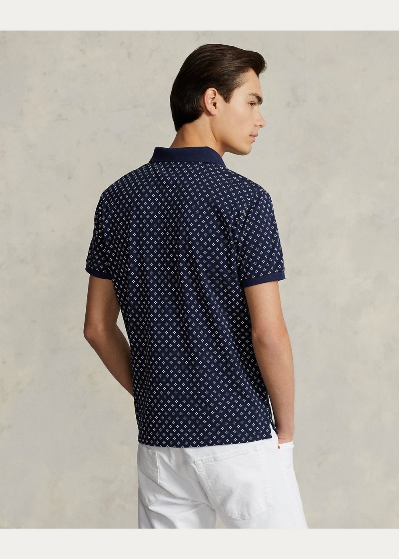 Camisa Polo Custom Slim Fit Stretch Mesh Hombre Azul Marino | GLIJ56947 - vista 4