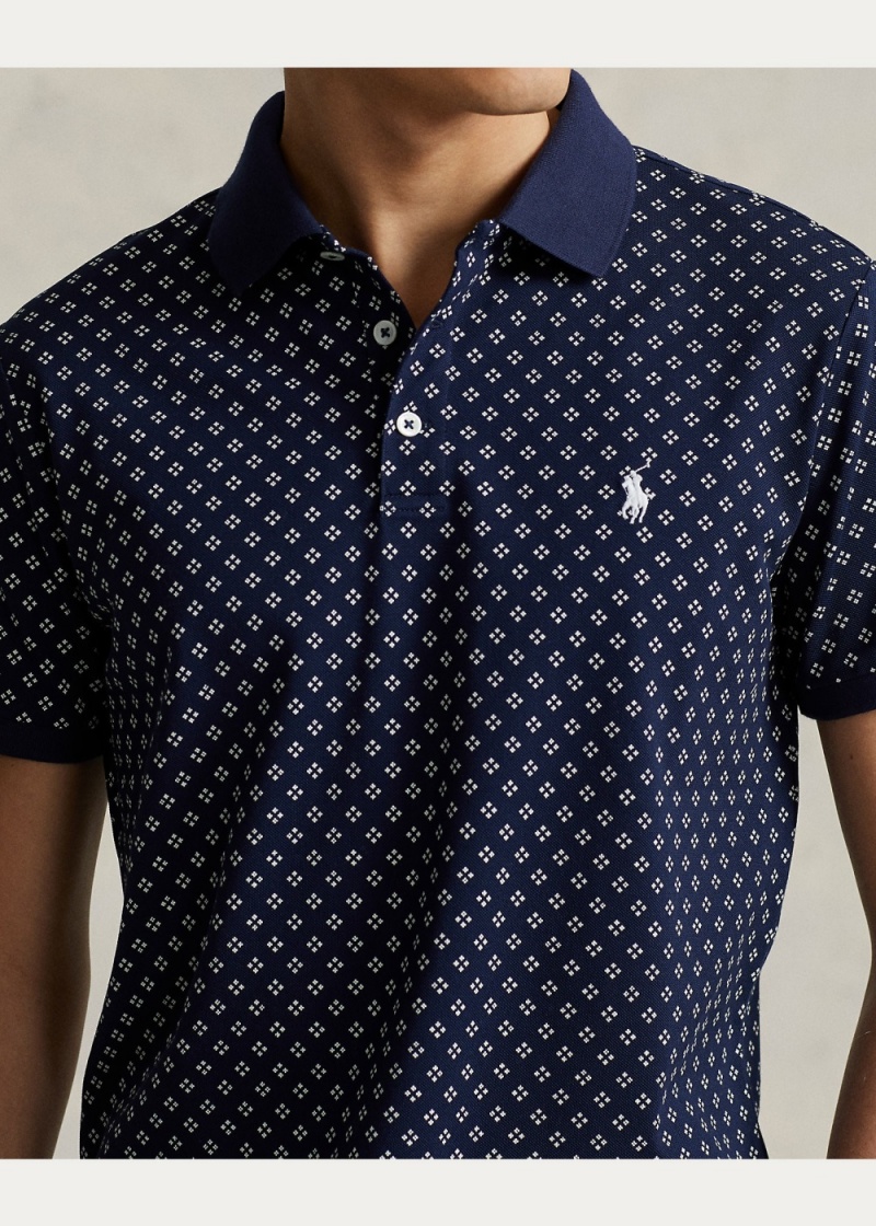 Camisa Polo Custom Slim Fit Stretch Mesh Hombre Azul Marino | GLIJ56947 - vista 5