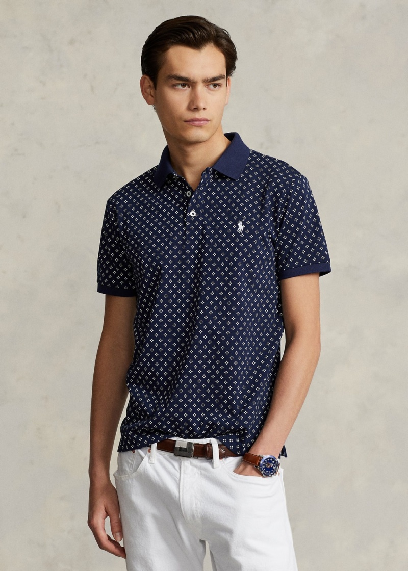Camisa Polo Custom Slim Fit Stretch Mesh Hombre Azul Marino | GLIJ56947 - vista 1