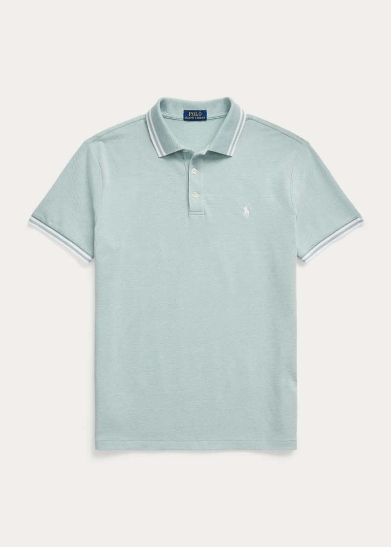Camisa Polo Custom Slim Fit Stretch Mesh Hombre Blancos | YRGU84021 - vista 2