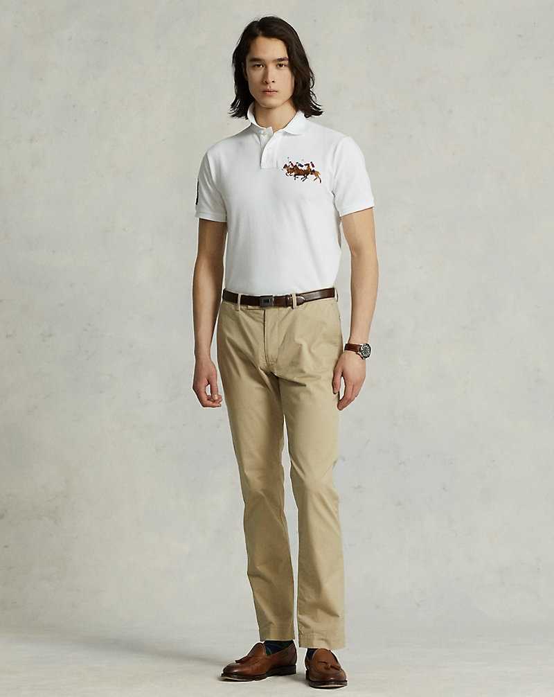 Camisa Polo Ralph Lauren Custom Slim Fit Triple-Pony Hombre Blancos | SRJPCUT-83 - vista 3