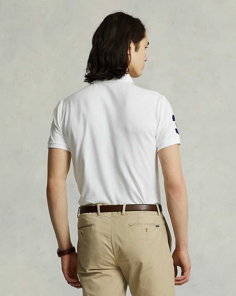 Camisa Polo Ralph Lauren Custom Slim Fit Triple-Pony Hombre Blancos | SRJPCUT-83 - vista 4