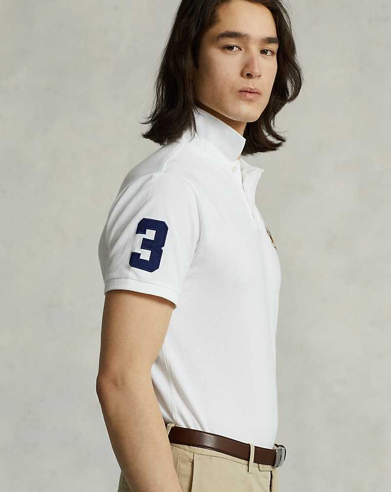 Camisa Polo Ralph Lauren Custom Slim Fit Triple-Pony Hombre Blancos | SRJPCUT-83 - vista 5