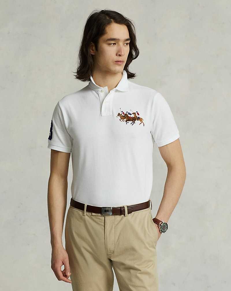 Camisa Polo Ralph Lauren Custom Slim Fit Triple-Pony Hombre Blancos | SRJPCUT-83 - vista 1