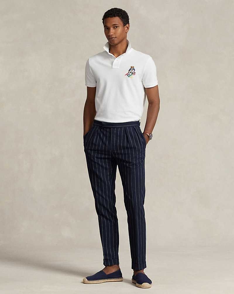 Camisa Polo Ralph Lauren Custom Slim Fit Bear Hombre Blancos | GXIAMZH-32 - vista 3