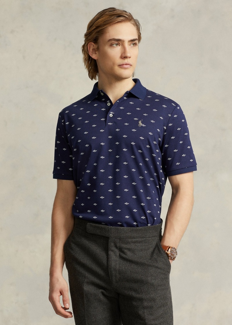 Camisa Polo Custom Slim Fit Soft Algodon Hombre Azul Marino | ANGK52981 - vista 1