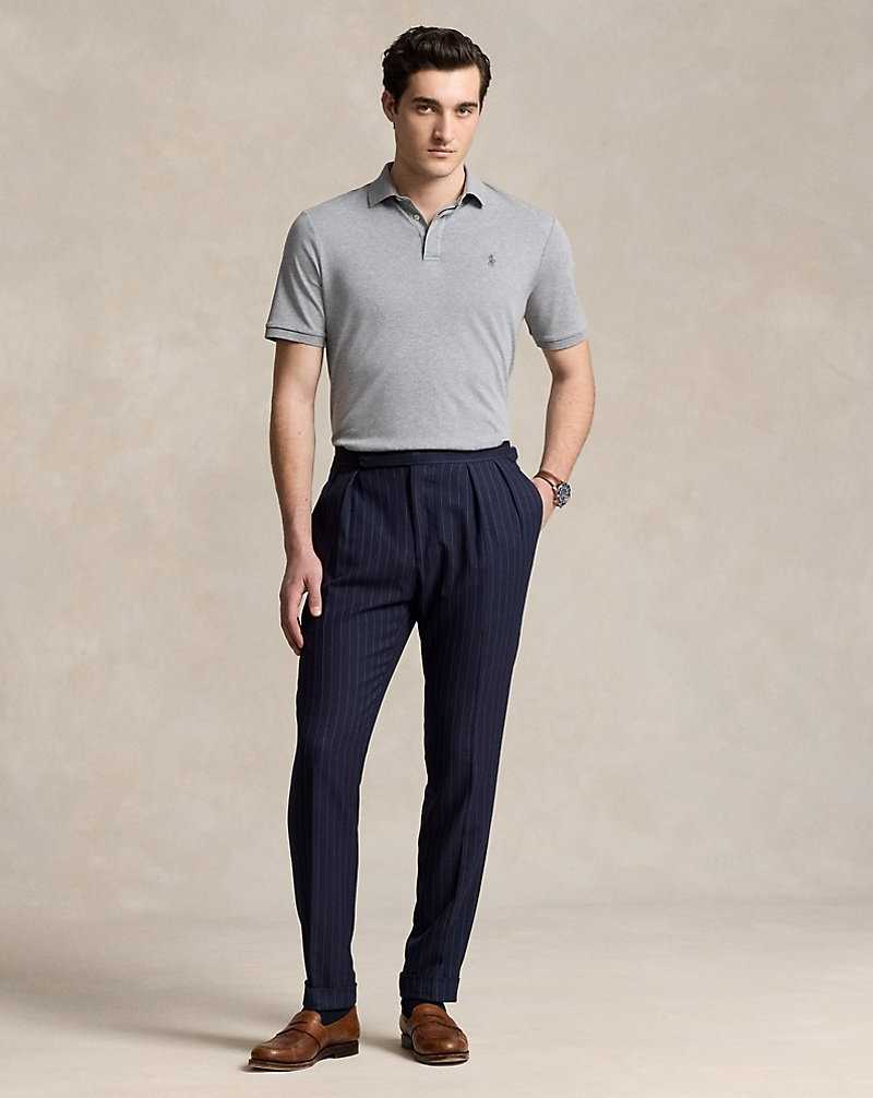 Camisa Polo Ralph Lauren Custom Slim Fit Soft Cotton Hombre Steel Heather | ZJOSQEH-65 - vista 3