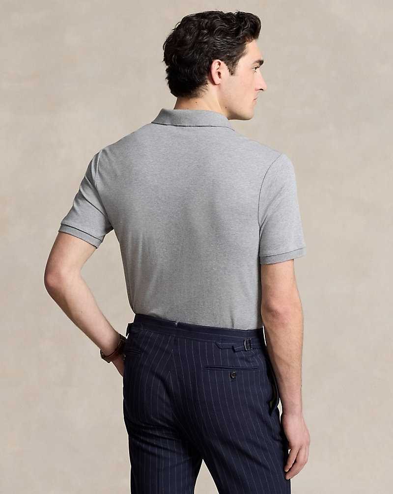 Camisa Polo Ralph Lauren Custom Slim Fit Soft Cotton Hombre Steel Heather | ZJOSQEH-65 - vista 4