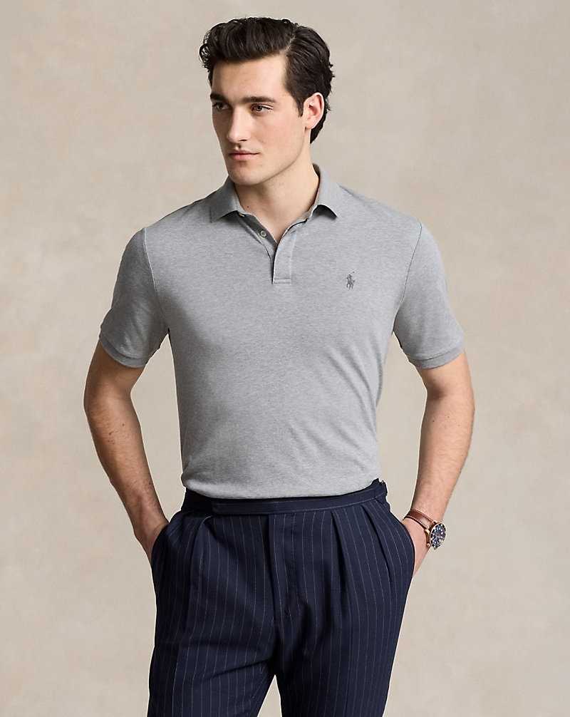Camisa Polo Ralph Lauren Custom Slim Fit Soft Cotton Hombre Steel Heather | ZJOSQEH-65 - vista 1