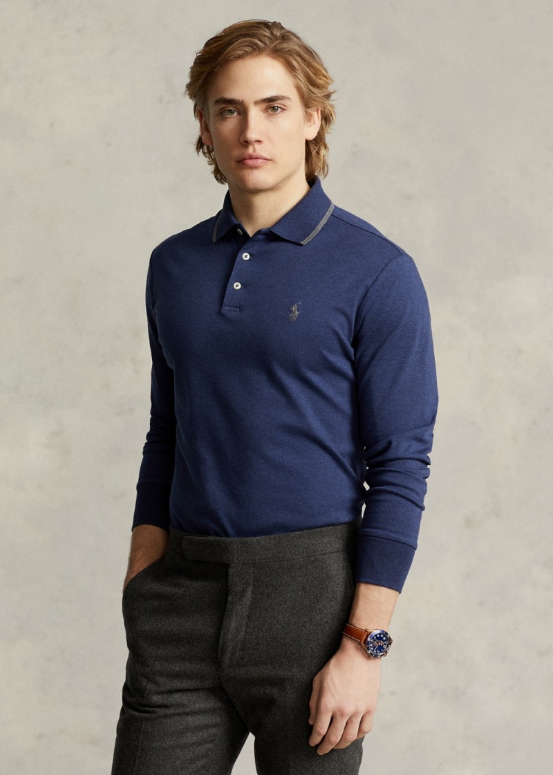 Camisa Polo Custom Slim Fit Soft Algodon Hombre Blancos | BGTV64091 - vista 1