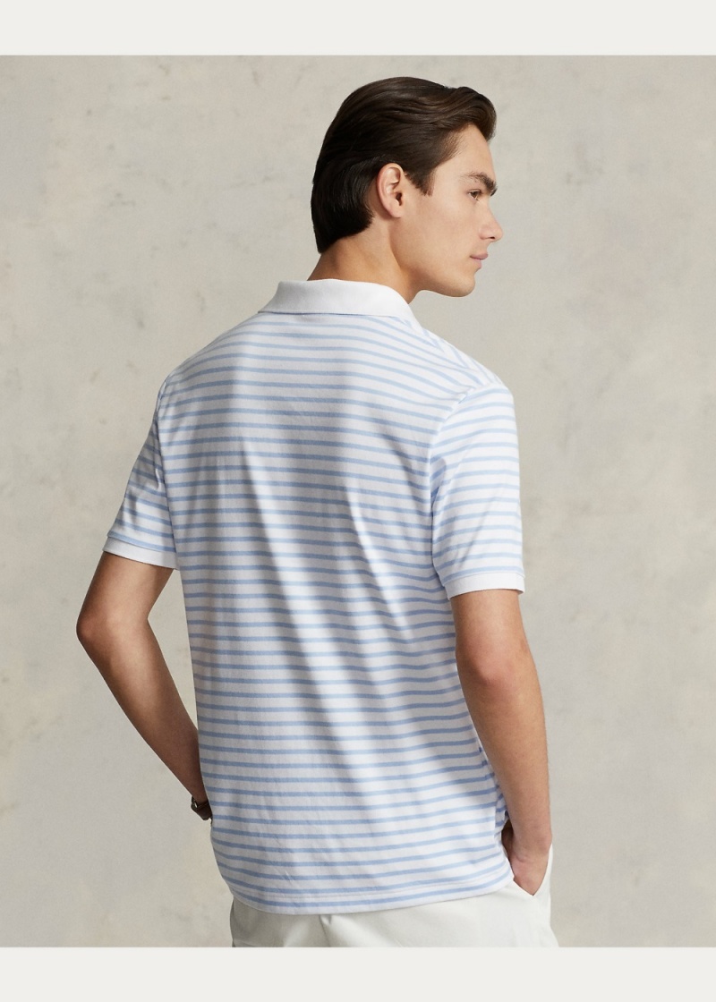 Camisa Polo Custom Slim Fit Soft Algodon Hombre Azules | TWPS23690 - vista 4