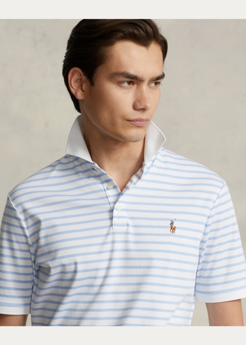 Camisa Polo Custom Slim Fit Soft Algodon Hombre Azules | TWPS23690 - vista 5